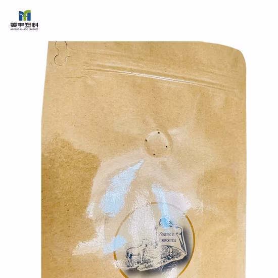 Biodegradable Kraft Paper Standing Window Pouch Spice/Salad/Sauce/Candy/Coffee/ Plastic Packaging Bags/Food Storage Zipper Bag for Zip Lock BPA Grade Packing