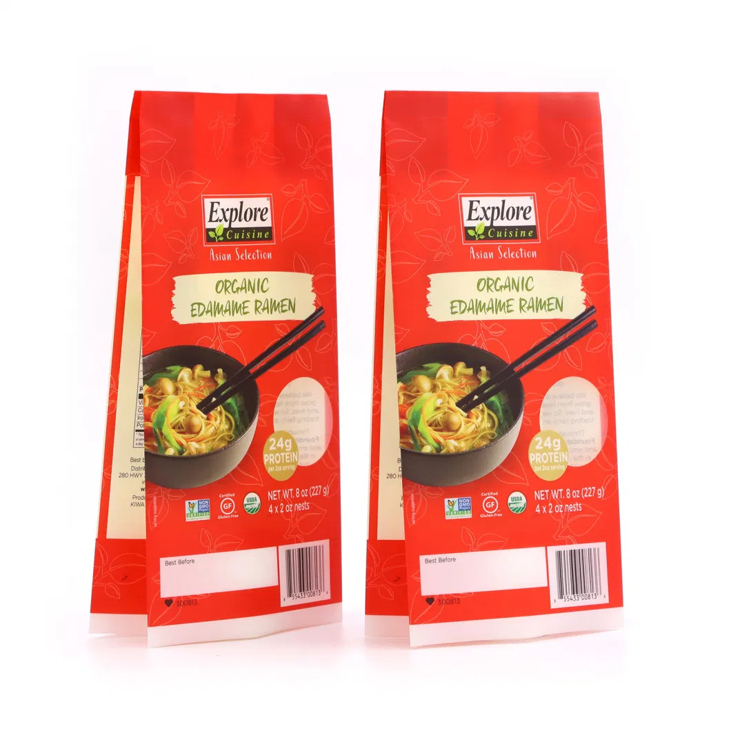 Customized Gravure Printing Composite Plastic Back- Sealed Pouch for Packing Spaghetti Noodles