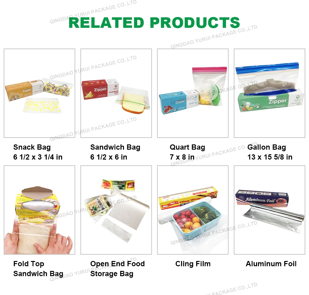 Plastic Custom Printing Packaging Sandwich Size Folp Top Bag
