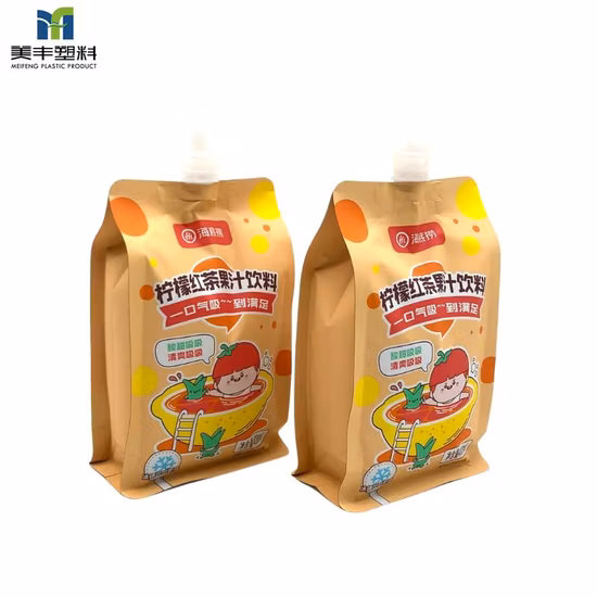 Plastic Pouch with Spout Tap Foil Retort Juice Beverage Wine Frozen Cocktail Alcohol Drinking Liquid Margarita Baby Food Squeeze Nozzle Spout Pouches