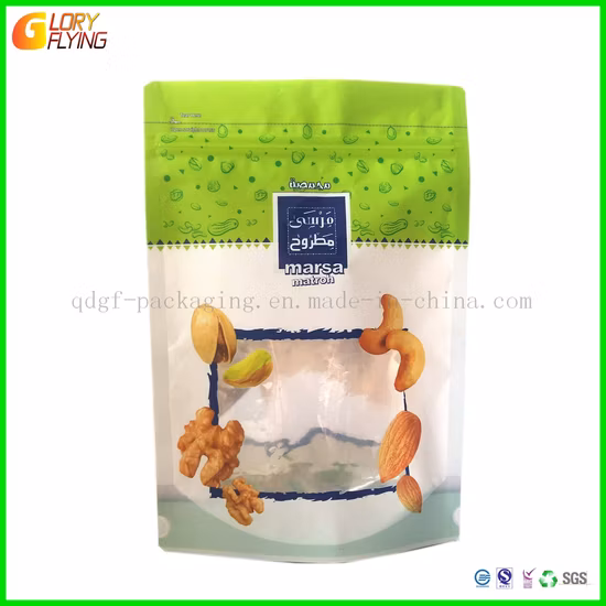 Custom Compostable Recyclable Zipper Lock Biodegradable Kraft Paper Flat Bottom Coffee Tea Food Plastic Packaging Bag